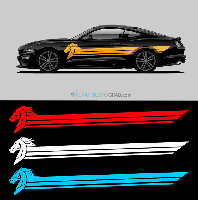 Mustang side stripe Decal 1