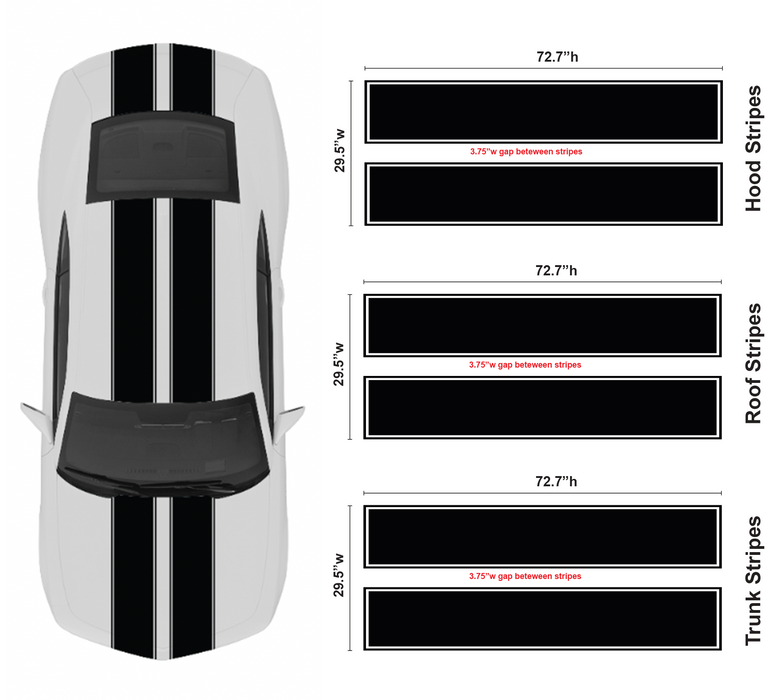 Camaro Stripes with outline - design 1